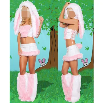 Nové Módy Sexy Ružový Zajačik Kostýmy Pre Ženy Halloween Karneval Králik Cosplay Sexy Vianočné Exotické Oblečenie, Spodná Bielizeň