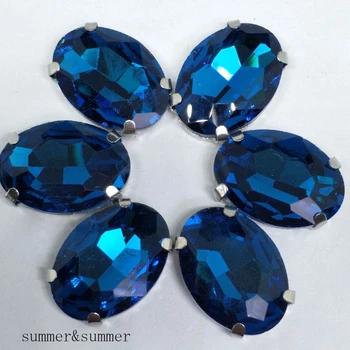 Nové Nové! Peacock modré Crystal Glass Sew-na OVÁLNE Kamienkami s Pazúr DIY Šaty a Clothes13*18 10*14 8*10 18*25 20*30 6*8
