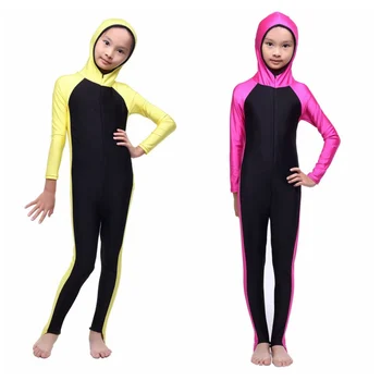 Nové! Nový Moslimský Arabské Deti, Dievčatá, Skromný Plavky Úplné Pokrytie Plavky Islamskej Plaviek 2-14Y