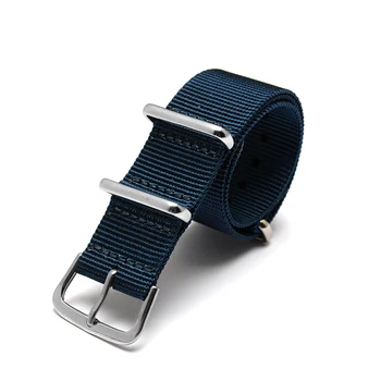 Nové nylon Watchband Pásu 18 mm 20 mm 22 mm 24 mm Hodinky Remienok tmavo modrý Pás Ocele Nasadiť Spona Doprava Zadarmo