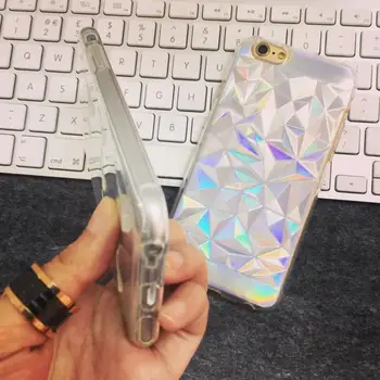 Nové Opalescent púzdro Pre iPhone 5/5S 6 6S Plus/ip7 7 Plus 8 X 3D Diamond Rainbow &ice cream štýl Hologram Dúhové Prípade