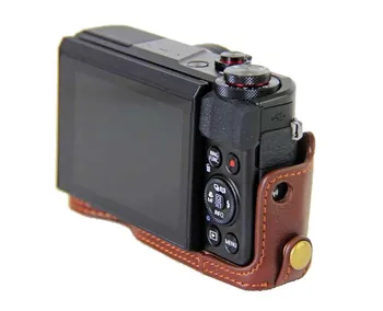 Nové Originálne Kožené puzdro Pre Canon Powershort G7X II G7XII G7X Známka 2 Kamery Bady G7X II Polovicu Prípade Spodný Kryt Tela
