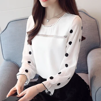 Nové prišiel 2018 jar blúzka ženy módne topy žena s dlhými rukávmi tričko office lady tenké kórejská verzia klesnutie d383 30
