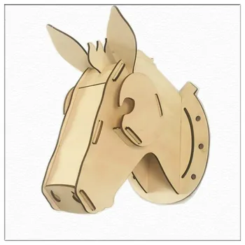 Nové Prišiel 3D Drevený Kôň Hlavou Múr Vešiak Remeslá Umenie kaviareň Dekorácie Kreatívny Darček Zvieracie Hlavy Pre Deti Izba Stenu Decor