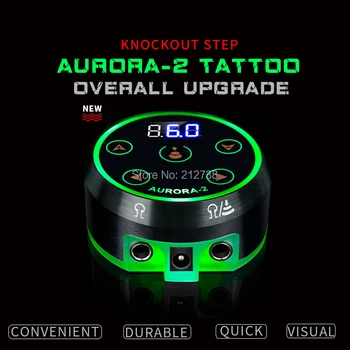 Nové Profesionálne Mini Kritické AURORA II LCD Tetovanie Napájanie Napájanie Adaptér pre Cievky a Rotačného Tetovanie Stroje