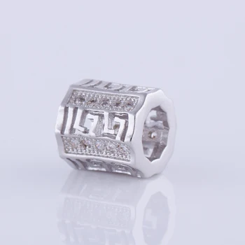 Nové Príslušenstvo Drahokamu Kúzlo Perličiek Micro Pave Metal Crystal Veľký Otvor Dištančné Perličiek Lištovanie Fit Európskej Kúzlo Náramok Šperky