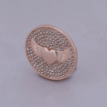 Nové ružové zlato anjel krídla 35mm mince držiak rámu náhrdelník s príveskom, kvetinové crystal spolupracovať s 33 mm mince pre ženy diy šperky