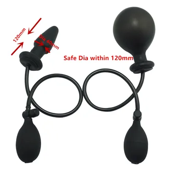 Nové silikónové veľké čierne napumpovať vzduch-naplnené nafukovacie väčšinu dildo Análny zadok plug dildo Dilator sexuálne hračky pre Mužov, Ženy, Gay