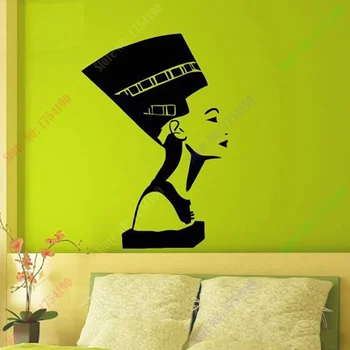 Nové Staroveký Egyptský Symbol Kráľovná Nefertiti Interiérové Steny Odtlačkový Vinylové Nálepky, Spálňa, Obývacia Izba Dievčatá Steny Domova