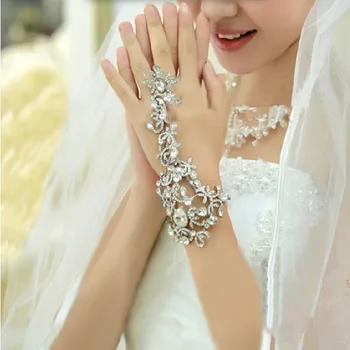 Nové svadobné svadobné šaty príslušenstvo reťaz náramok svadobné drahokamu šperky bridemaid strane príslušenstvo náramky & bangles