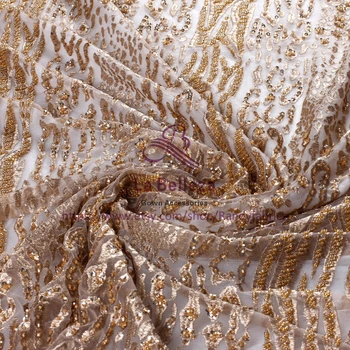 Nové Tmavo zlatá/šedá ručné ťažké korálkové čipky textílie večer /nevesta/svadobné/party šaty s čipkou textílie podľa dvore 47