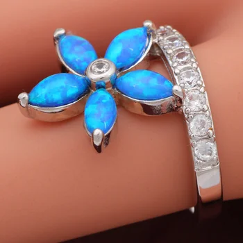 Nové Vyhlásenie Šperky Strany Šperky Prstene pre ženy Blue Fire Opal krúžok 925 Sterling silver šperky veľkosť prsteňa 5 6 7 8 9 R117