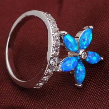 Nové Vyhlásenie Šperky Strany Šperky Prstene pre ženy Blue Fire Opal krúžok 925 Sterling silver šperky veľkosť prsteňa 5 6 7 8 9 R117