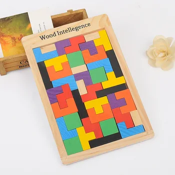 Nové Vysoko Kvalitné Drevené Tangram Mozgu Tetris Hry, Puzzle Bloacks Detí Predškolského Veku Hrať Neškodné Dreva Vzdelávania Vzdelávacie Hračky