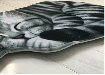 Nové Vysoko kvalitné ručné mačka tvar umývateľný koberec krátke vlasy mačka mat kreslených mačka umenia, koberec, Kuchyňa, Podlahové Rohože Vitajte Rohožky