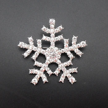 Nové Zimné Móda Lesklé Drahokamu Hot Snowflake Ligotať Striebro Brošňa Pin Na Vianočný Darček Star Šperky, Položka Č.: MRH326