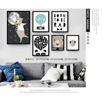 NOVÉ Čierne Biele Nordic Minimalistický zvierat Láska Citácie Plátno Umenia, Tlače, Plagát na Stenu Obrázok, Maľovanie Domov, detská Izba Decor Č Rám