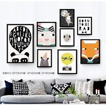 NOVÉ Čierne Biele Nordic Minimalistický zvierat Láska Citácie Plátno Umenia, Tlače, Plagát na Stenu Obrázok, Maľovanie Domov, detská Izba Decor Č Rám