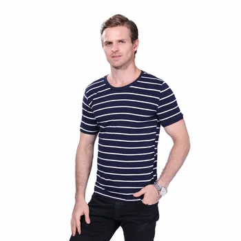 Noví ľudia, T Shirt 2017 Letné Módne O-Krku-Krátke Rukávy Slim Fit Pruhované Tričko Muž Bežné Tielko Top Tees Plus Veľkosť 5XL