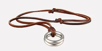 Noví ľudia, šperky Originálne Kožené Náhrdelník Muž Dvojité Okrúhle Kruhu Módy Choker Príveskom Collier Kolye Šperky Vintage Collares