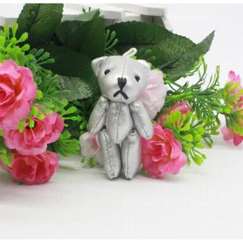 Nový 11 cm x 12pcs Krásne Spoločné PU Kožené Medveď Teddy Bear Urso De Pelucia Mäkké Plyšové Hračky, Bábiky Pre Kľúč/kvetinovou Vôňou 4color