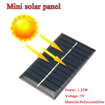 NOVÝ 110 * 69mm Mini 5V 1.25 W Solárne Panely DIY Prenosné Vysoká Účinnosť Výstup Solárne Panely pre Mobilný Telefón Hračka Nabíjačky
