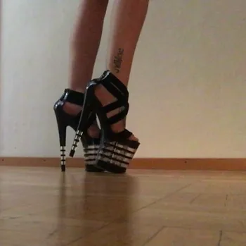 Nový 20 cm vysoké vrcholy gladiator sandále 8 palcový vysoké podpätky Prúžok Crystal otvorené prst tanečné topánky ženy Tanečné Topánky