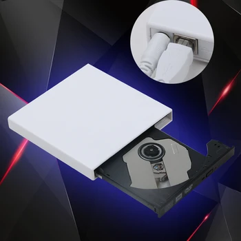 Nový Biely USB 2.0 Externý disk CD+-RW DVD+-RW DVD-RAM Napaľovačku diskov Spisovateľ 24X max rýchlosť Pre Notebook PC prenosný ploche Veľkoobchod