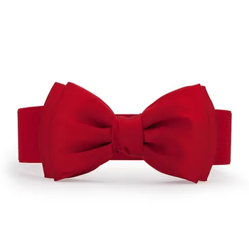 Nový Big red luk opasok Hot-predaj svadobné opasky ženského handričkou široký elastický cummerbunds bowknot módne šaty, dekorácie ženy