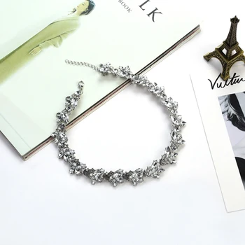 Nový Dizajn hot predaj Kúzlo Crystal Bib choker Náhrdelník drahokamu gem kvet Bar Náhrdelník Vyhlásenie Šperky pre ženy N557