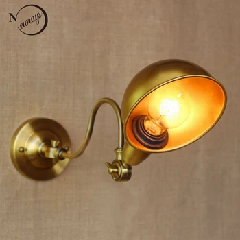 Nový dizajn klasického antického zlata nastaviteľné nástenné svietidlo s dlhými otočné rameno pre pracovne nočné osvetlenie spálne sconce