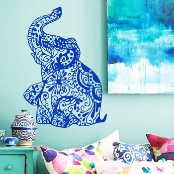 Nový dizajn lacné domáce dekorácie vinyl Umenie kvet slon stenu, nálepky vymeniteľné PVC dom dekor tvorivé tetovanie zvierat odtlačkový