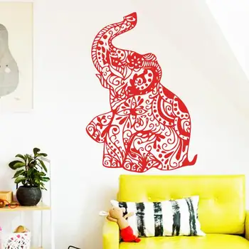 Nový dizajn lacné domáce dekorácie vinyl Umenie kvet slon stenu, nálepky vymeniteľné PVC dom dekor tvorivé tetovanie zvierat odtlačkový
