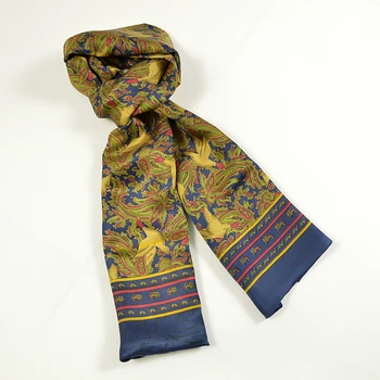 Nový Dizajn Mužov Klasický Vzor Hodvábna Šatka Cravat Vytlačené Módne Paisley Vták Vzor Dlhej Šatky Jeseň Zima Muž Šatku