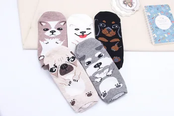 Nový Dizajn Roztomilé ponožky ženy krásne psy 3d Ponožky Južná kórejský štýl, Módne Tlač Trubice Ponožky v Pohode členok roztomilé ponožky