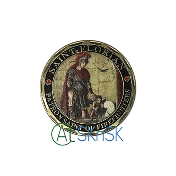 Nový dizajn Upomienkové Darčeky Zberateľskú St. Florian Patróna Hasičov, Oheň Záchranu Výzvou Mince Kovové Mince Zber