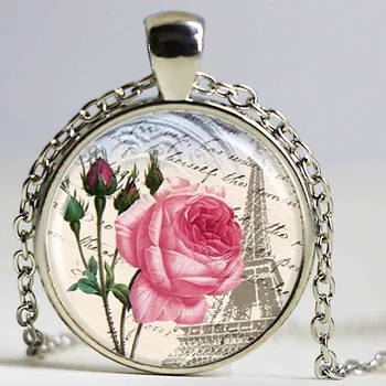 Nový Japonský kvet Prívesok náhrdelník ružová Cherry Blossom obraz šperky pre ženy, mužov, dlho neckless módne šperky veľkoobchod