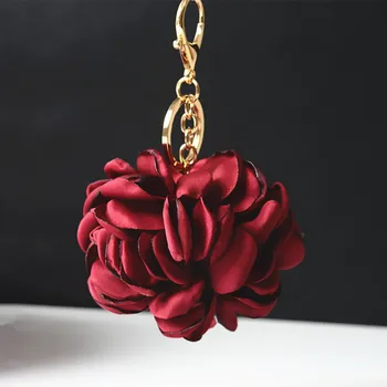 Nový Kožený opasok Ruže, Kvety Keychain Taška Prívesok Auto Príslušenstvo Kúzlo Pre Ženy prívesok na Spona, Krúžok na Porte Clef EH-591