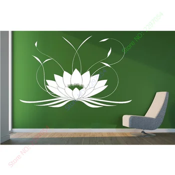 Nový Lotus Flower Buddha Yoga Studio Meditovať, Dekorácií na Stenu-Nálepky Vinyl Odtlačkový Domáce Dekorácie veľkosť 56x90cm