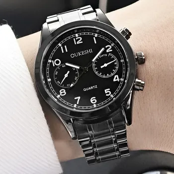 Nový Luxusný Mužov Quartz Plné oceľové hodinky, hot predaj obchodné náramkové hodinky najlepšiu kvalitu nerezovej ocele módne kolo dial relojes