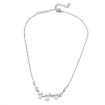 Nový Luxusný Vyhlásenie Šperky, Strieborné Farba Simulované Pearl Kúzlo Reťazca Náhrdelníky Pre Ženy Strany Príslušenstvo Šperky Darček