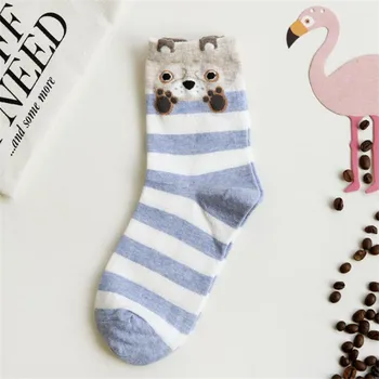 Nový módny krásne Roztomilý kreslený bavlnené ponožky Dot prekladané Tvorivé ponožky pre ženy femalebeautiful poschodí kawaii ponožky sokken