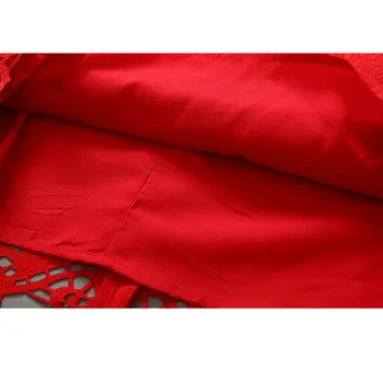 Nový návrhár jar dievčatá svadobné šaty Červené Európskej sytle princezná kostým značky župan fille enfant bez rukávov dievča vesta šaty