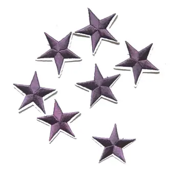 Nový príchod 10 ks Fialová Farba malá hviezda Vyšívané škvrny žehlička na cartoon Motív Nášivka výšivky príslušenstvo