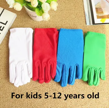 Nový príchod detí Tenké elastické etikety, rukavice dieťa, chlapca a dievčatá biela výkon rukavice deti rukavice 4 FARBY