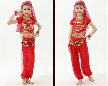 Nový Príchod Dievčatá, Deti Brušného Tanca Oblečenie Indický Tanec Vyhovuje Deti Orientálnych Tanečných Kostýmov Nastaviť Farbou