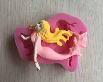 Nový Príchod Krásna Morská panna Tvar 3D Silikónové Tortu Formy Čokoládový Fondant Cake Zdobenie Nástroje