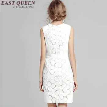 Nový príchod krátke biele sundress pevné biele čipky sundress letné šaty bez rukávov ženy business ležérne oblečenie KK1046 HQ