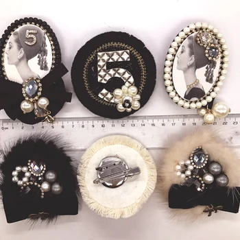 Nový príchod kórejský módne luxusné pearl flower 5 veľkých corsage black klopě pin pre ženy vyhovovali odznak brošne/broches/brosche