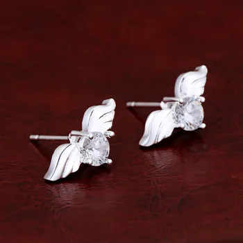 Nový Príchod lesklé zirkón krídla strieborné pozlátené Náušnice pre ženy módne šperky Náušnice /AMLKBPGO BUOOVSXE